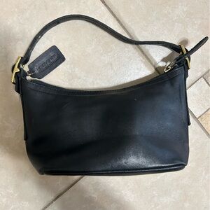 Y2K Coach Vintage Legacy West Demi Pouch Hobo Baguette Black 9844
